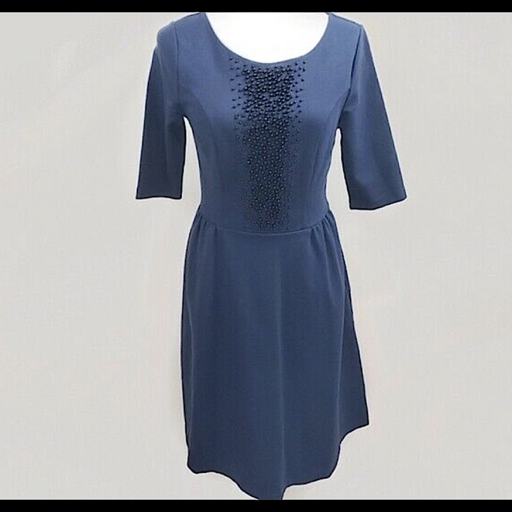 Boden beaded fit flare dress